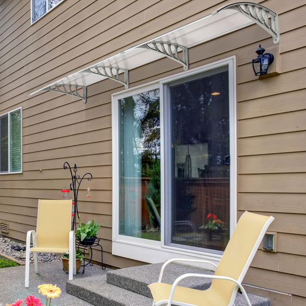 【同款编码：51069445】120*38in 透明板灰色支架 雨篷 塑料支架 阳光板 前后铝条-30