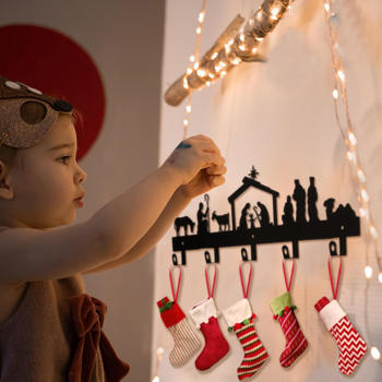 CIFbuy 圣诞节耶稣诞生场景铝制壁挂装饰 节日礼物宗教风家居软装(TikTok、temu下自提)