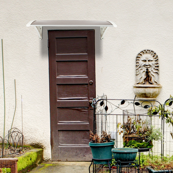 【同款编码：28466374】40*32in 棕色板白色支架 雨篷 塑料支架 阳光板 前后铝条-22