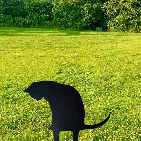 CIFbuy黑色猫金属户外雕像镂空剪影花园装饰（TikTok、temu下自提）-8