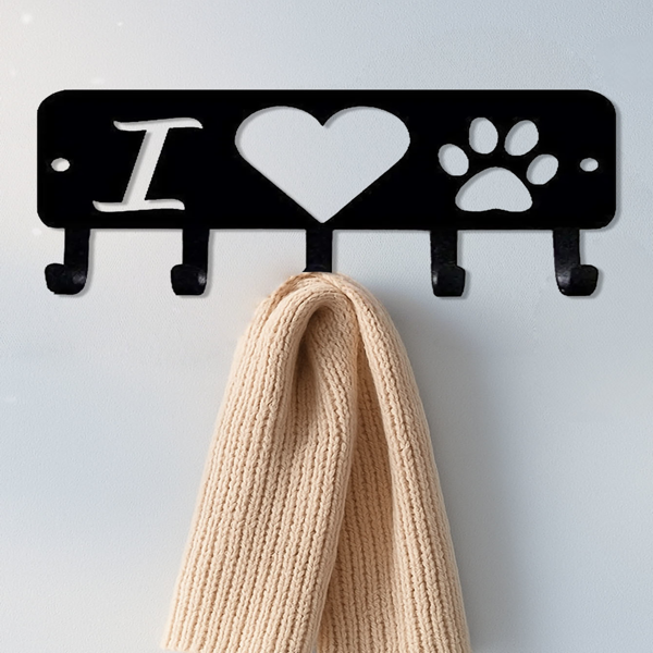 CIFbuy时尚黑色金属壁挂钩现代玄关衣帽架节省空间(TikTok、temu下自提)-3