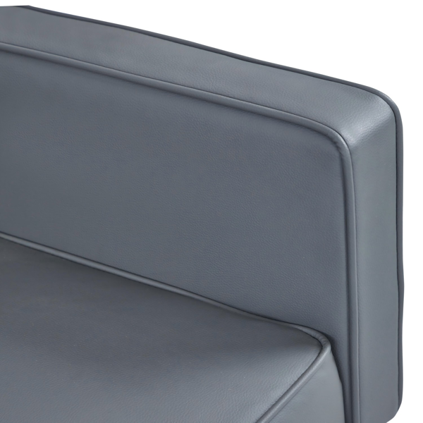 现代 PU 皮革沙发｜可调节倾斜靠背簇绒沙发｜木脚+金属支撑脚客厅休闲沙发-15