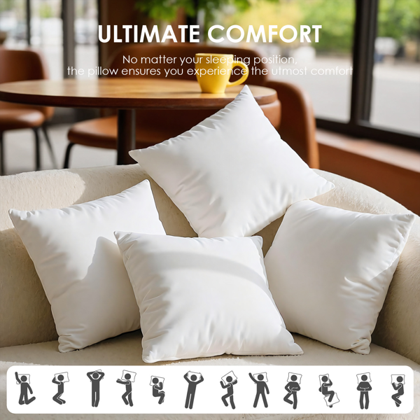 22x22英寸超大抱枕芯一对，精选优质填充材料，柔软度与支撑力完美平衡。白色简约设计适合各种家居风格，可自由搭配心仪的枕套。无论是在客厅沙发还是卧室床上，都能为您带来极致舒适的休憩体验。-7