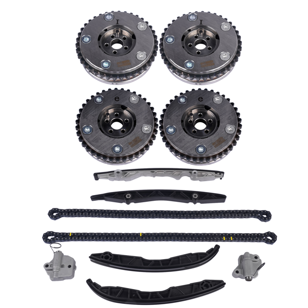 正时链条套装 Timing Chain Kit w/ Tensioner Guide & Phaser Replacement for Ford F-150 Edge Fusion, Lincoln Continental 2.7L V6-1