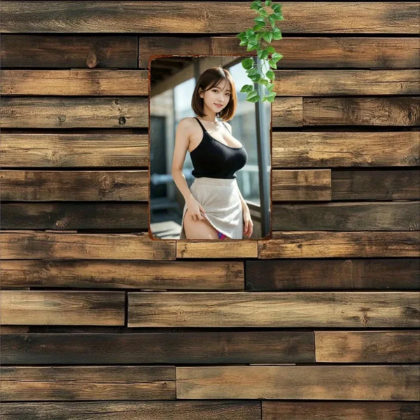 CIFbuy怀旧动漫少女金属标牌 铝制墙面装饰 家居办公礼品（TikTok、temu下自提）-5