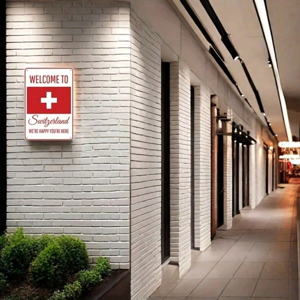 CIFbuy瑞士国旗金属墙饰 厨房酒吧咖啡馆车库装饰铝制防水标志牌（TikTok、temu下自提）-9