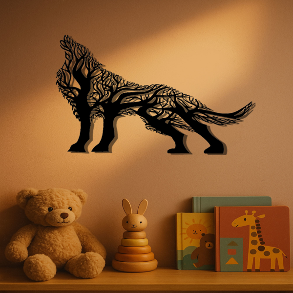 CIFbuy哥特狼嚎铁制墙饰 立体艺术雕塑 客厅书房办公室装饰(TikTok、temu下自提)-3