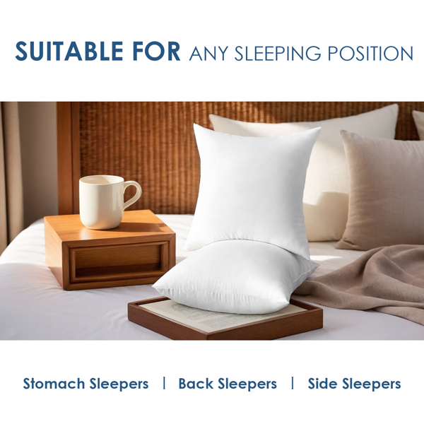 简约实用两只装抱枕。白色，18英寸见方，填充扎实。专为沙发和床设计，提供可靠支撑。不带枕套，经济实用，可直接使用或根据季节更换不同风格枕套。-3