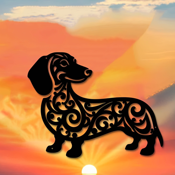 CIFbuy 活力长犬剪影铁制墙壁艺术 室内外庭院阳台现代装饰雕塑 (TikTok、temu下自提)-7