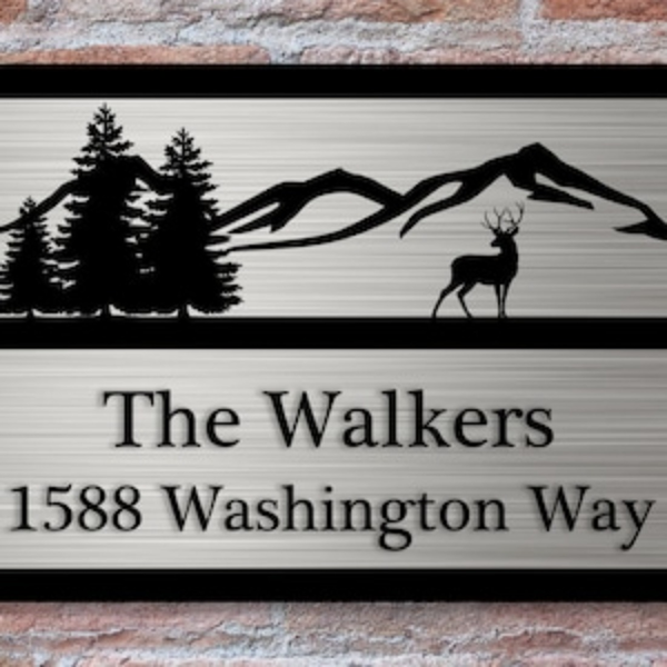 CIFbuy定制金属门牌地址标志 山地麋鹿艺术庭院号码牌（TikTok、temu下自提）-6