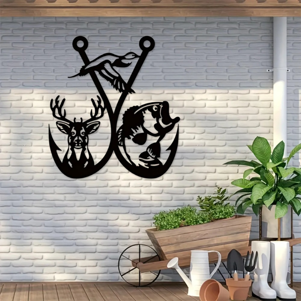 CIFbuy 复古鹿头壁饰 铁制墙面雕塑 野性风格家居装饰礼物（TikTok、temu下自提）-5