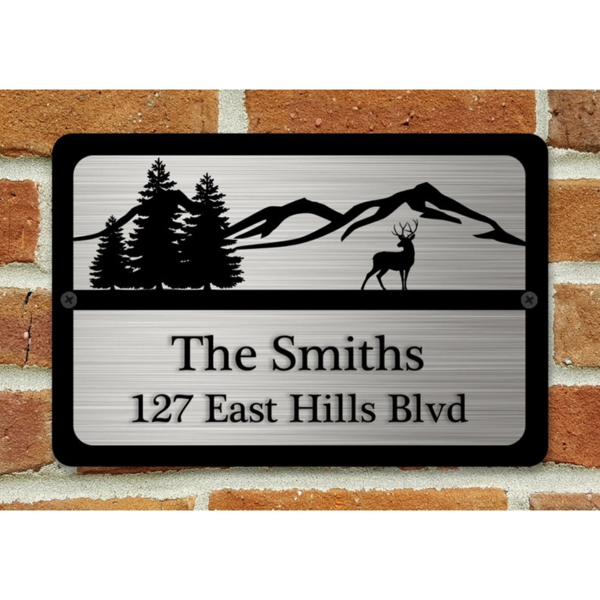 CIFbuy定制金属门牌地址标志 山地麋鹿艺术庭院号码牌（TikTok、temu下自提）-4