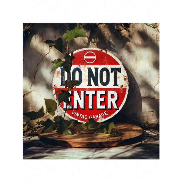 CIFbuy复古禁止进入标志车库酒吧墙面装饰圆形金属标牌（TikTok、temu下自提）-4