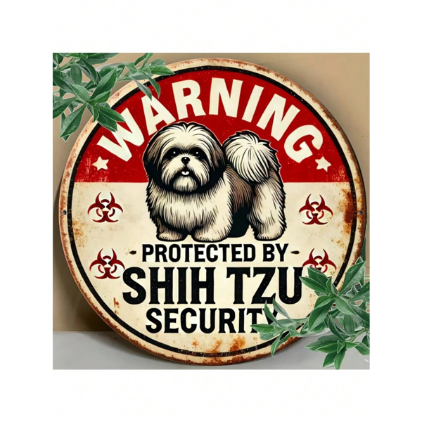 CIFbuy复古史努比狗狗安全金属圆形标志牌艺术墙装饰（TikTok、temu下自提）-3