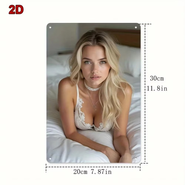 CIFbuy复古美女壁挂装饰画 8x12英寸铝制标牌家居装饰用于卧室酒吧咖啡厅客厅(TikTok、temu下自提)-4