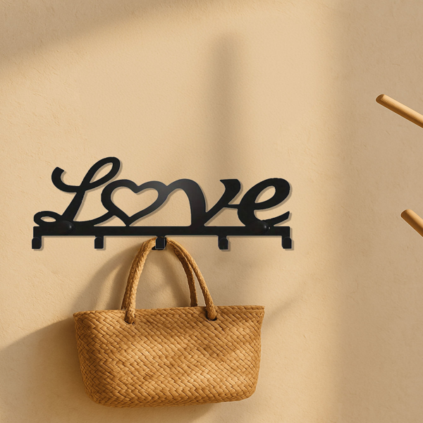 CIFbuy哥特风钥匙挂钩带5钩黑色墙上钥匙架简易安装入口玄关收纳(TikTok、temu下自提)-1