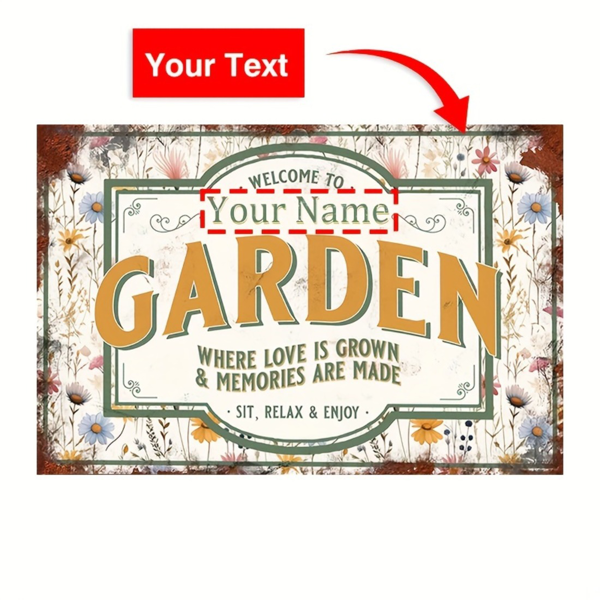 CIFbuy单件定制复古金属花园标识 个性化铭牌户外庭院门牌装饰（TikTok、temu下自提）-2