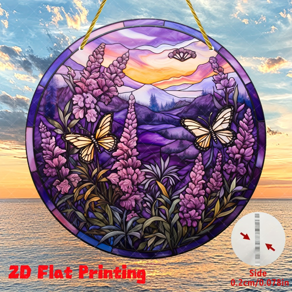 CIFbuy彩虹蝴蝶亚克力窗饰悬挂装饰花园氛围挂件（TikTok、temu下自提）-1