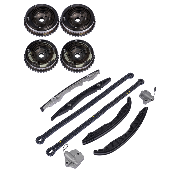 正时链条套装 Timing Chain Kit w/ Tensioner Guide & Phaser Replacement for Ford F-150 Edge Fusion, Lincoln Continental 2.7L V6-2