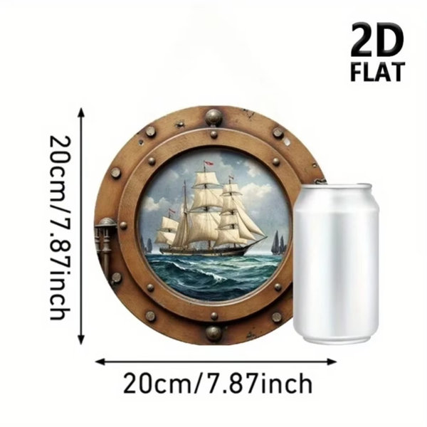 CIFbuy复古航海帆船木牌 海景装饰挂件（TikTok、temu下自提）-3