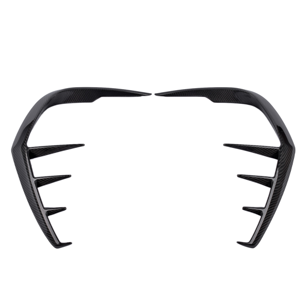 保险杠风口装饰 2Pcs Real Carbon Rear Bumper Splitter Fin Fits for INFINITI Q60 Coupe 2016-2020-3