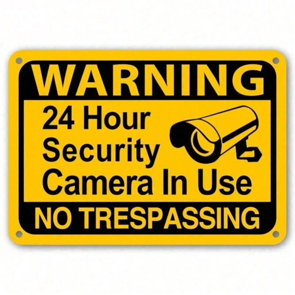 CIFbuy 24小时监控安防警示牌 坚固防水金属标牌（TikTok、temu下自提）-6