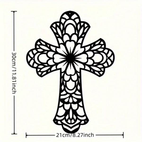 CIFbuy复古十字架金属墙饰 教堂风现代家居装饰 圣诞感恩节暖心礼物(TikTok、temu下自提)-3
