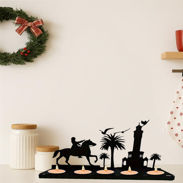 CIFbuy现代简约鹿角烛台套装 木质烛台适用节日装饰（TikTok、temu下自提）-2