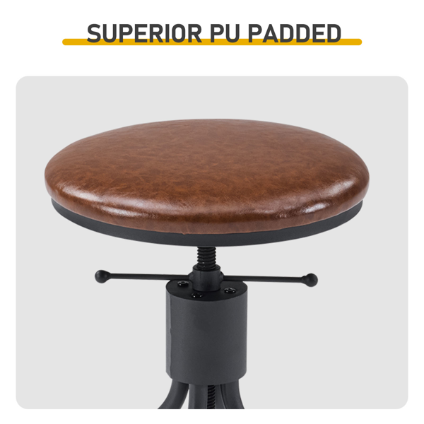 1桌4椅 棕色 213*40*94cm 吧桌椅套装 椅子带转盘  3cm假厚+铁+PU 桌面截断-7