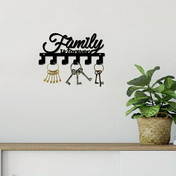 CIFbuy现代壁挂式钥匙储物架带置物板简约家居玄关收纳神器（TikTok、temu下自提）-4