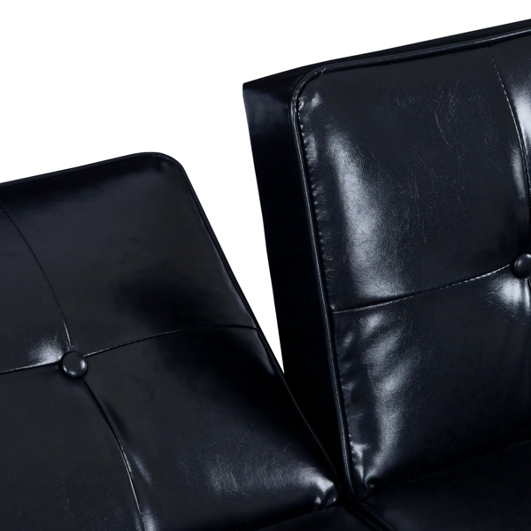 现代 PU 皮革沙发｜可调节倾斜靠背簇绒沙发｜木脚+金属支撑脚客厅休闲沙发-16