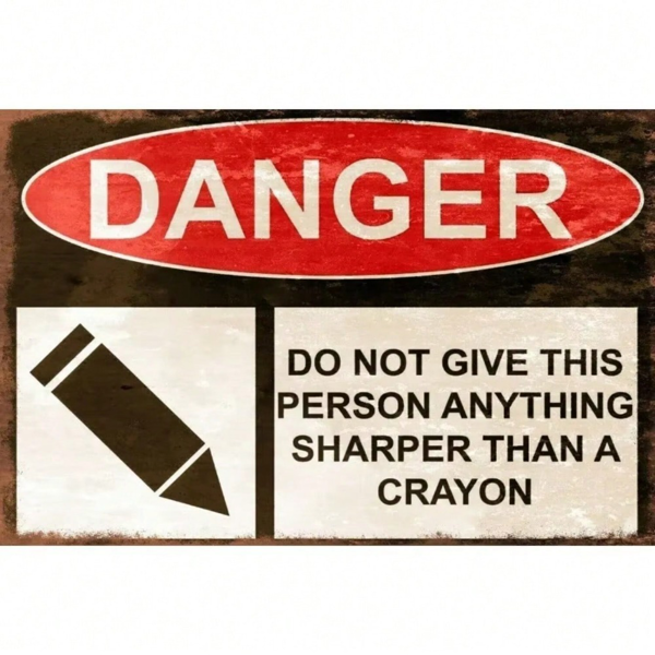 CIFbuy复古幽默金属标识牌 适用于办公室和男人空间(TikTok、temu下自提)-3