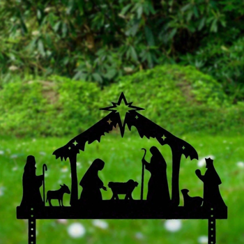 CIFbuy防水金属圣诞马槽投影灯户外墙壁节日装饰礼物(TikTok、temu下自提)