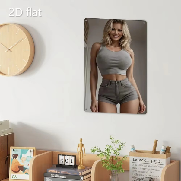 CIFbuy二手自信金发女士2D金属墙饰 室内外花园客厅装饰(TikTok、temu下自提)-6