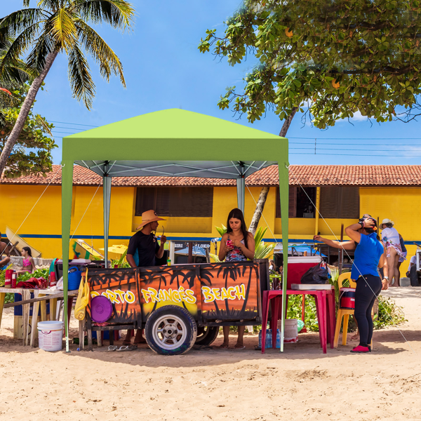 6.5X6.5FT 草绿色 4围(2围2门)  折叠棚 210D牛津布 白色喷塑钢管 配拎包-16