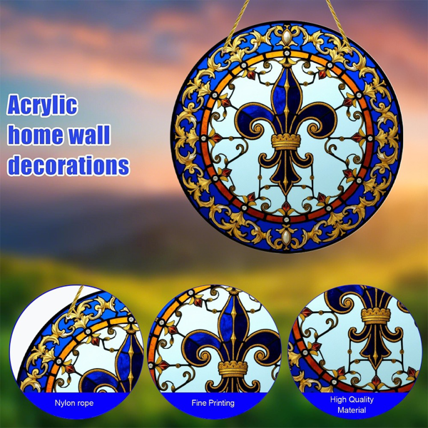 CIFbuy透明高清亚克力阳光捕捉器 皇家蓝花瓣设计狂欢节挂饰（TikTok、temu下自提）-3