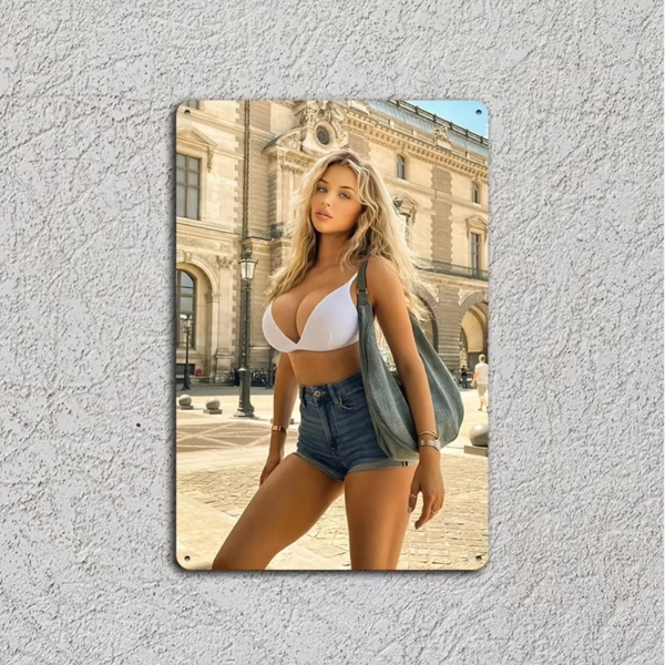 CIFbuy 耐用铝制8x12英寸经典金发模型壁画 酒吧车库咖啡馆装饰 TikTok、temu下自提-5