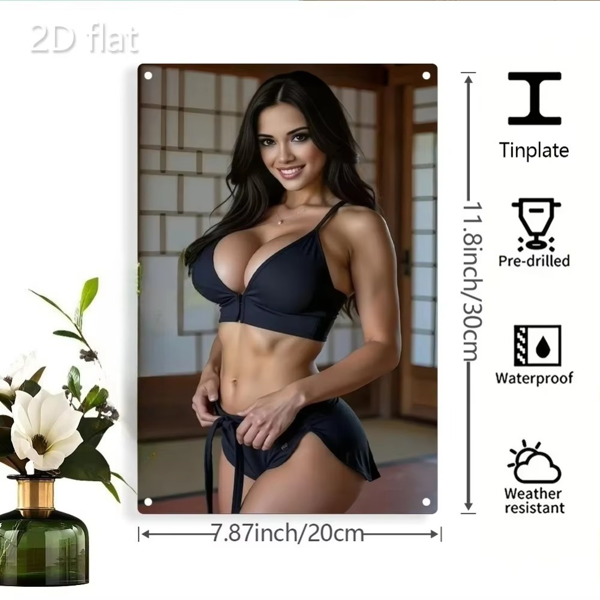 CIFbuy日式动感铁艺墙壁装饰画 黑色红色优雅姿势家居办公装饰 室内外防水(TikTok、temu下自提)-6