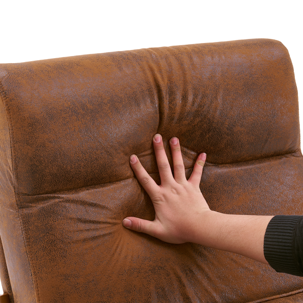 全拆 实木扶手 高背 靠背 铁架 烫金布 橙色 室内休闲椅-12