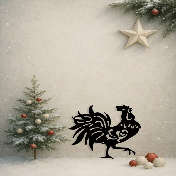 CIFbuy Vintage Black Rooster Wall Art Weather Resistant Metal Home Decor For Indoor And Outdoor (TikTok, temu pick-up service)-9
