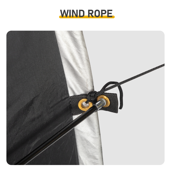 6.8X4.9FT 黑色 圆弧形 储物棚  双门(前侧和右侧) 内部配收纳袋 黑色玻纤杆框架 210DPU银胶牛津布 自行车储物棚 配拎包-8