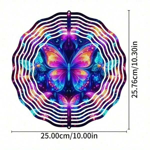CIFbuy户外3D蝴蝶风动装饰铁制花园动态雕塑庭院阳台风水转动饰品（TikTok、temu下自提）-7