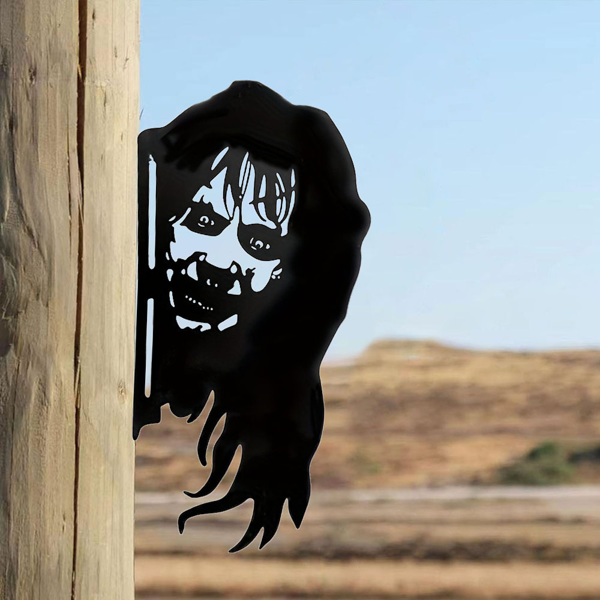 CIFbuy哥特女巫金属墙饰 手工铁制窗挂 万圣节装饰 礼品(TikTok、temu下自提)-5