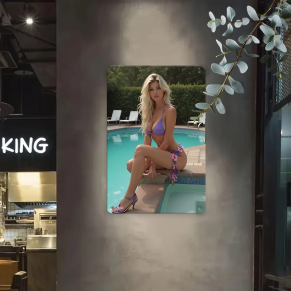 CIFbuy复古防水铝制壁挂海报 客厅泳池装饰艺术画（TikTok、temu下自提）-5