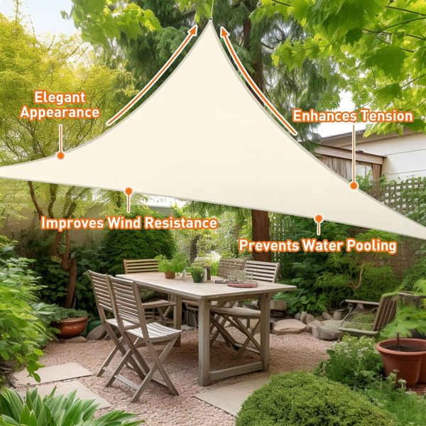 10'X10'X14'米白色HDPE遮阳帆-8