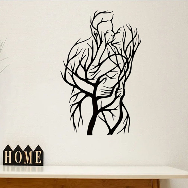 CIFbuy复古爱情树抽象双人雕塑金属墙饰浪漫婚礼纪念日礼物（TikTok、temu下自提）-6