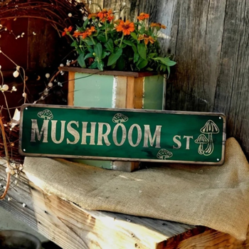 CIFbuy可爱蘑菇道路标志门牌装饰 个性化房间装饰 (TikTok、temu下自提)