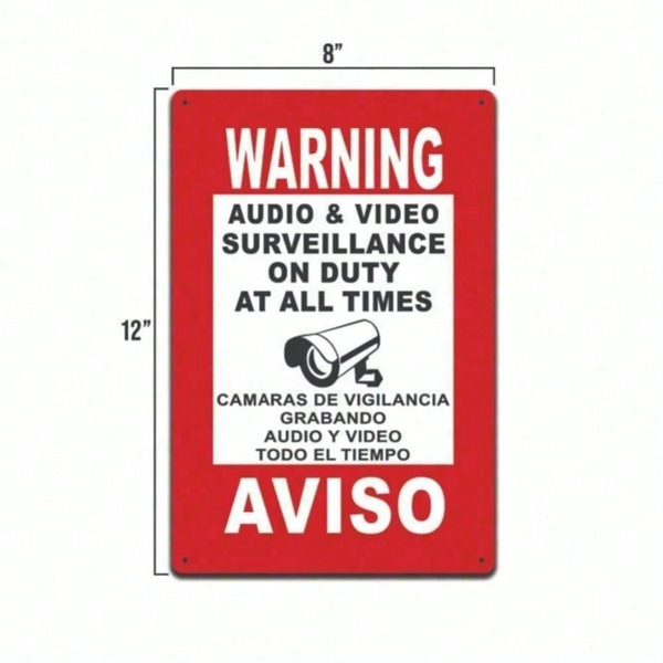 CIFbuy家用防盗监控警示标牌 中英双语 金属墙面标牌（TikTok、temu下自提）-7