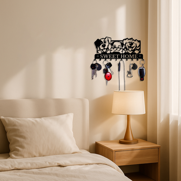 CIFbuy哥特风墙面挂钩套装 复古工业风格壁挂收纳架 厨房浴室玄关卧室多用挂衣钩(TikTok、temu下自提)-1