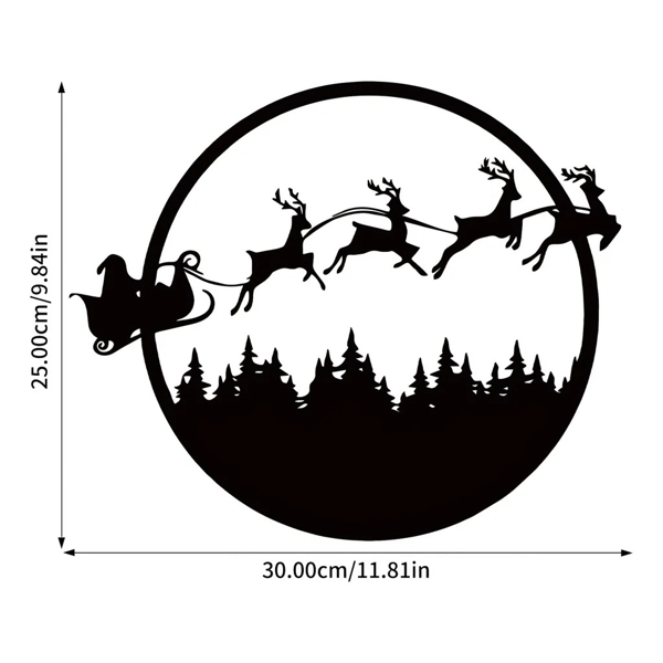 CIFbuy万圣节圣诞节双面24英寸金属墙面装饰挂件可翻转季节性家居饰品（TikTok、temu下自提）-4